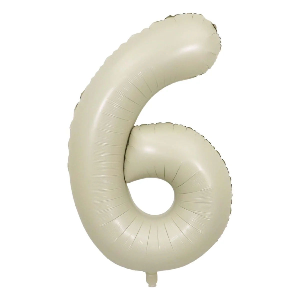 Ivory Number 6 Foil Balloon, Creamy White Matte Finish, 34 Inches