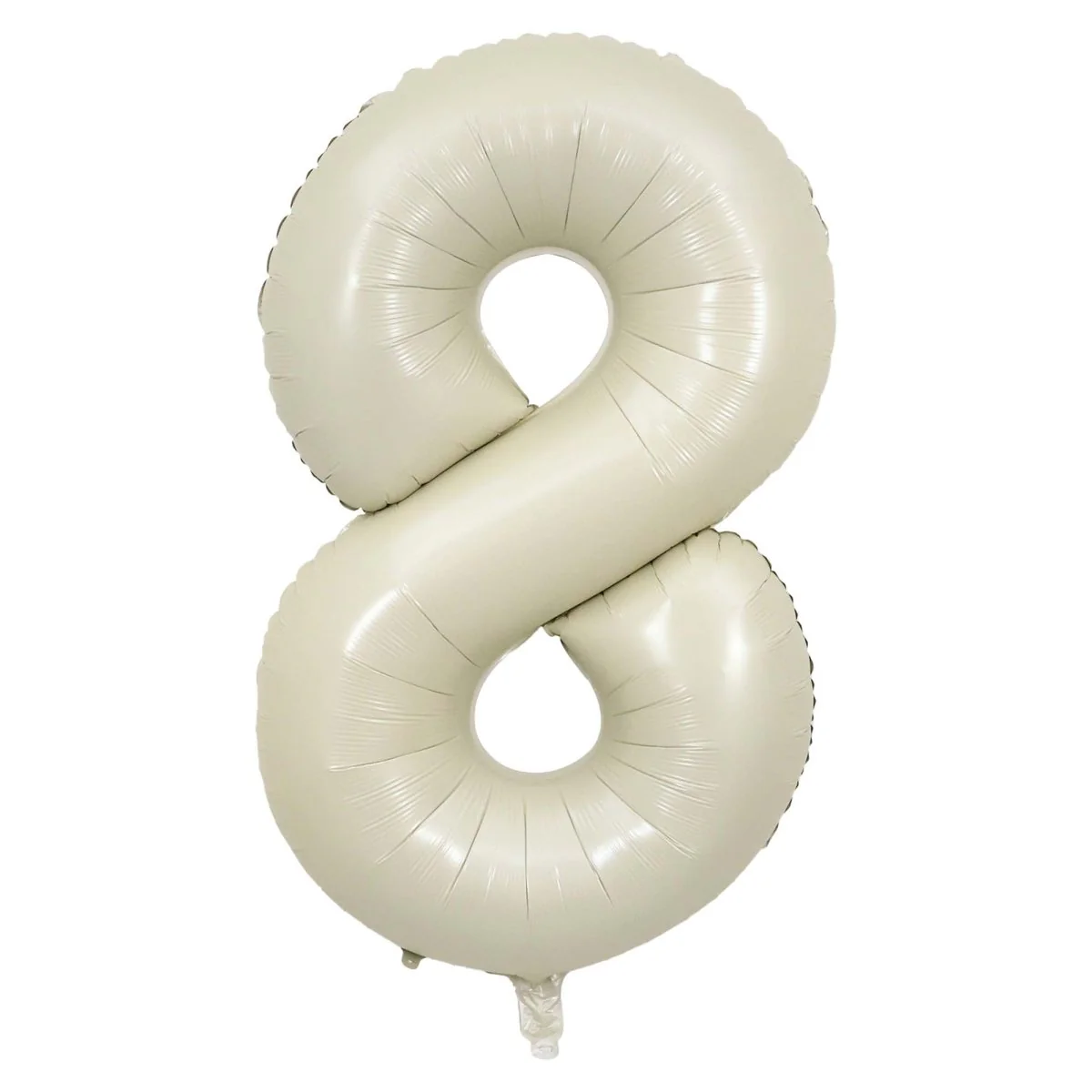 Ivory Number 8 Foil Balloon, Creamy White Matte Finish, 34 Inches