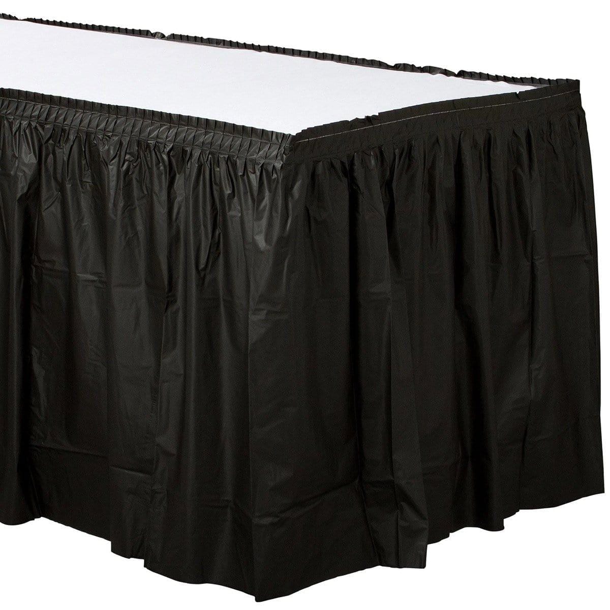 Jet Black Plastic Table skirt