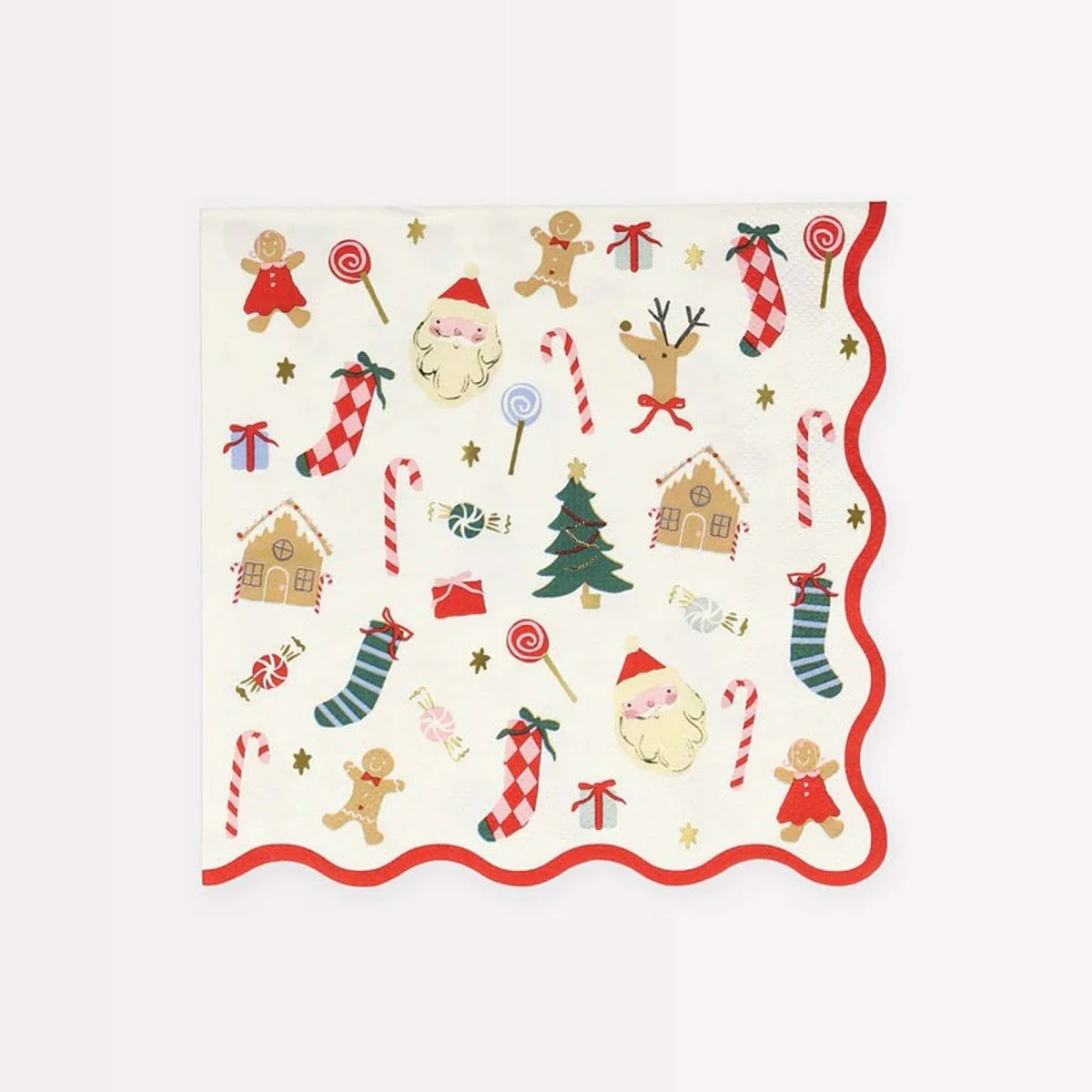 Jolly Christmas Large Lunch Napkins, 16 Count