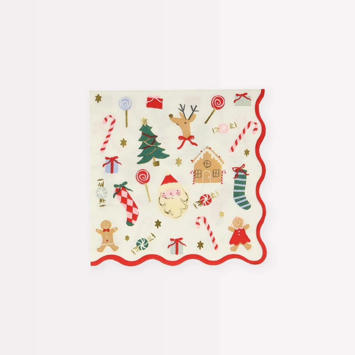 Jolly Christmas Small Beverage Napkins, 16 Count