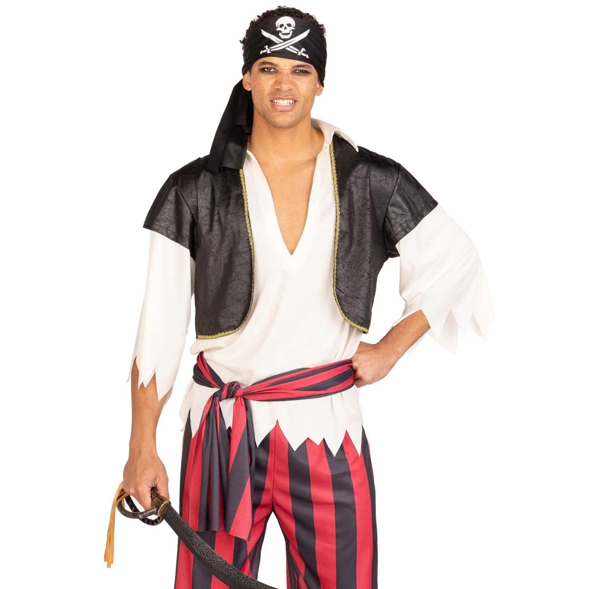 Jolly Roger Pirate Costume for Adults - Image 2