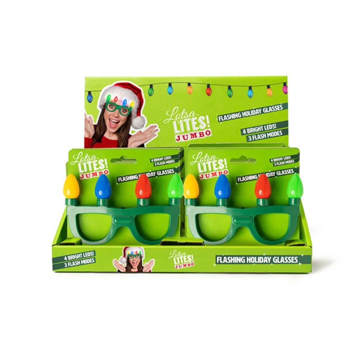 Jumbo Christmas Flashing Glasses, 1 Count - Image 4