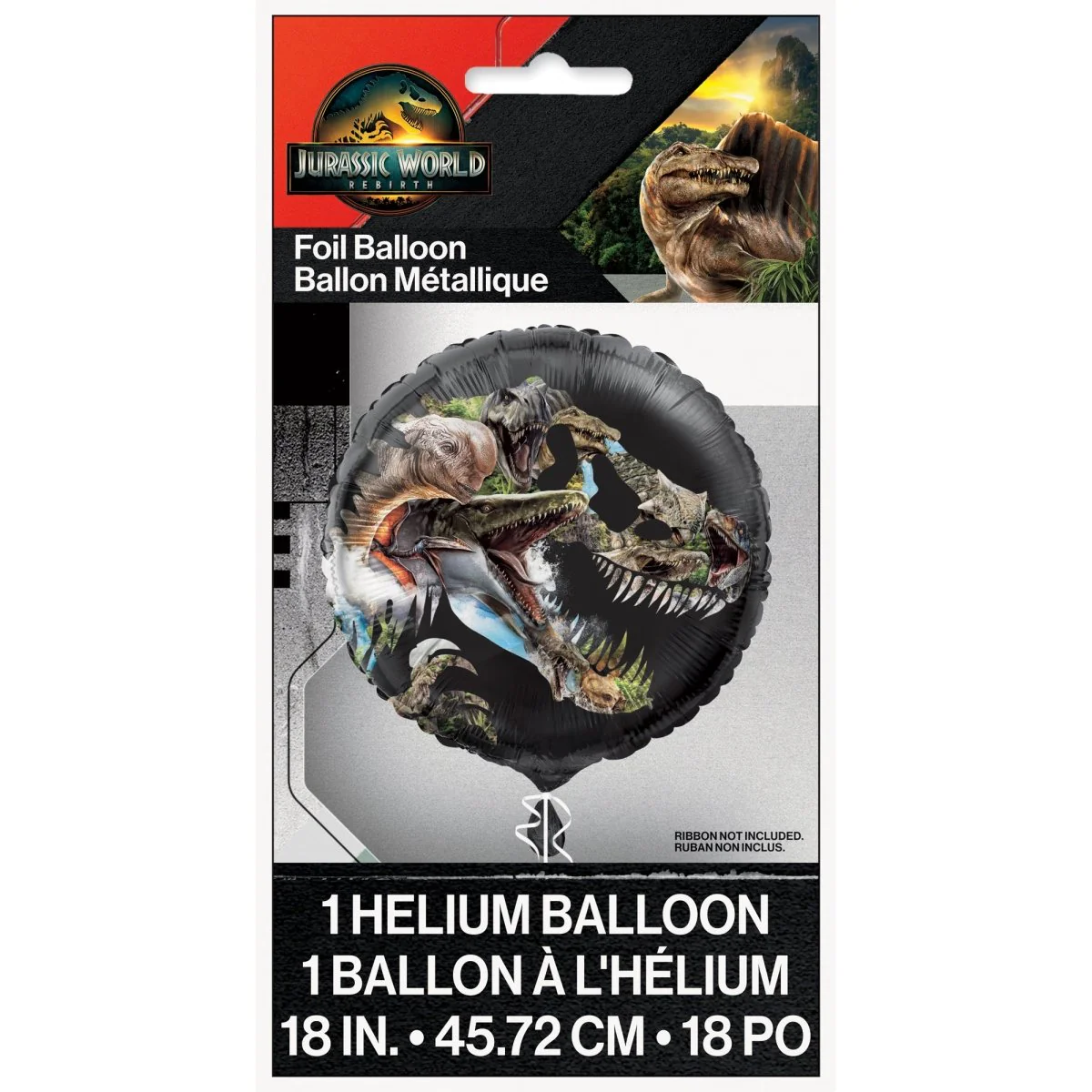 Jurassic World Round Foil Balloon, 18 Inches, 1 Count - Image 2
