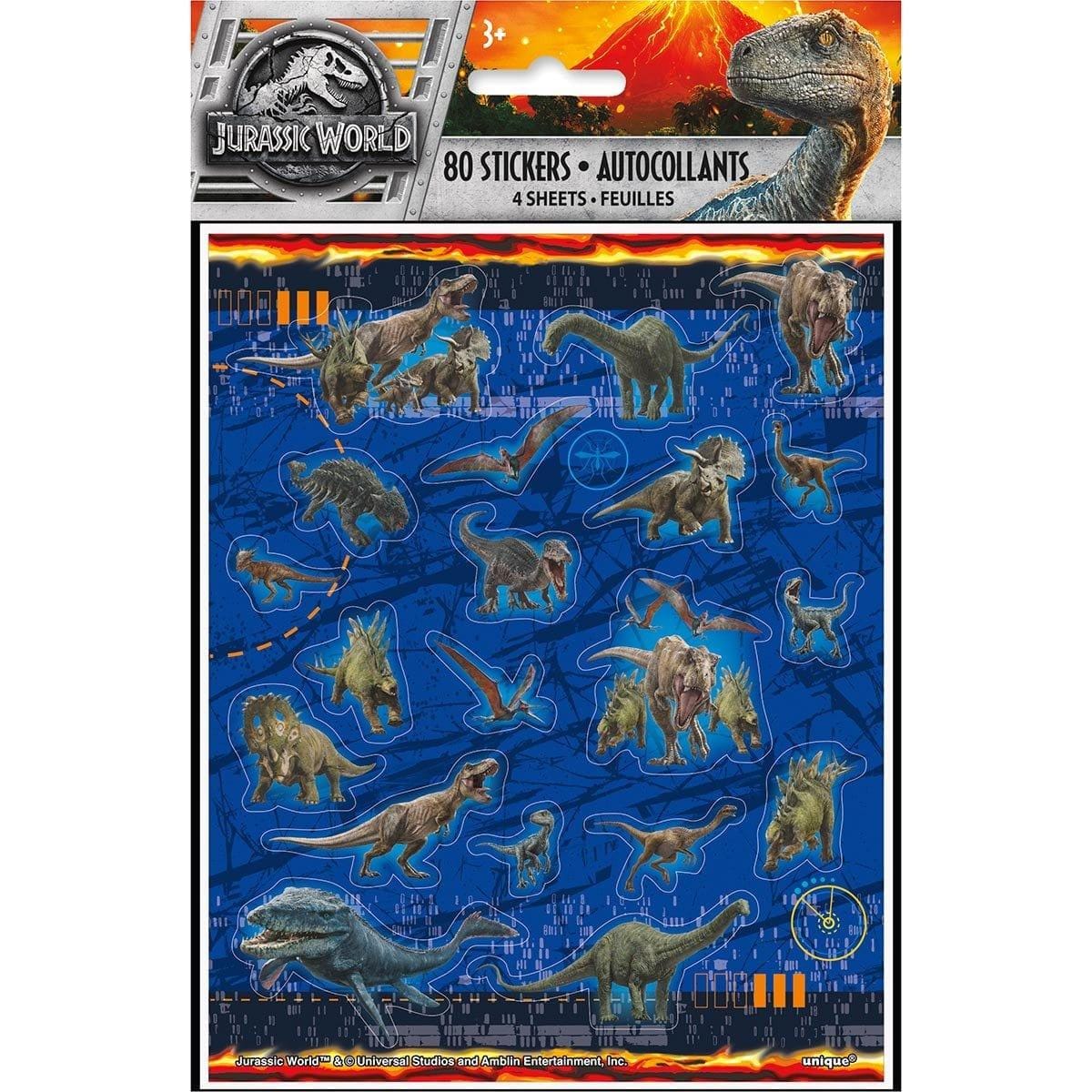 Jurassic World Stickers, 80 Count