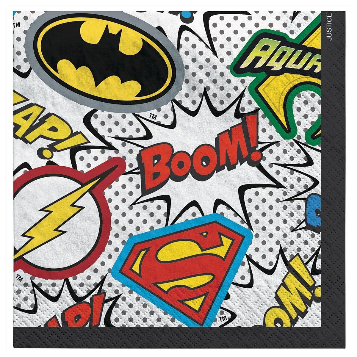 Justice League beverage napkins, 16 per package