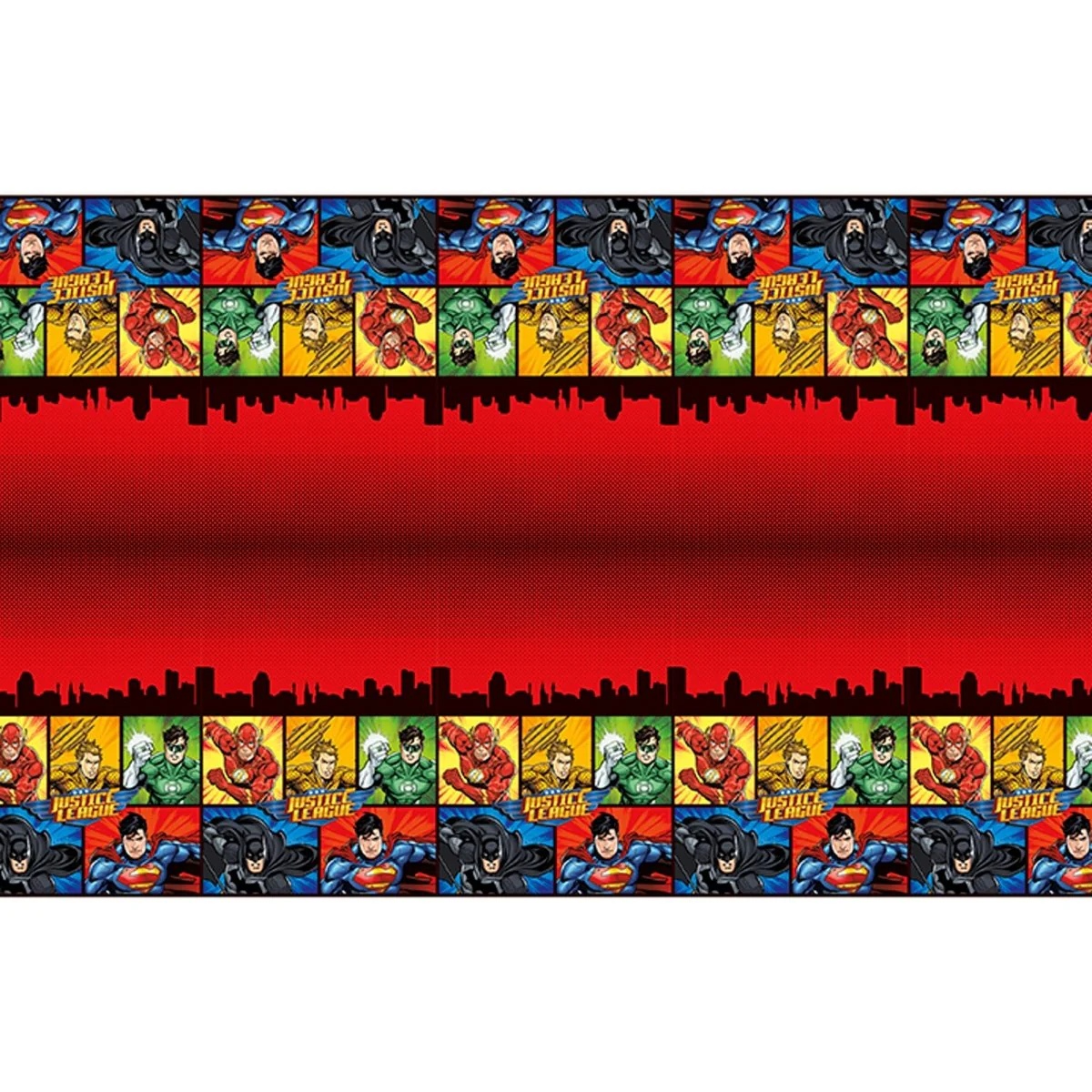 Justice League Rectangular Plastic Table Cover, 54 x 84 Inches, 1 Count - Image 2