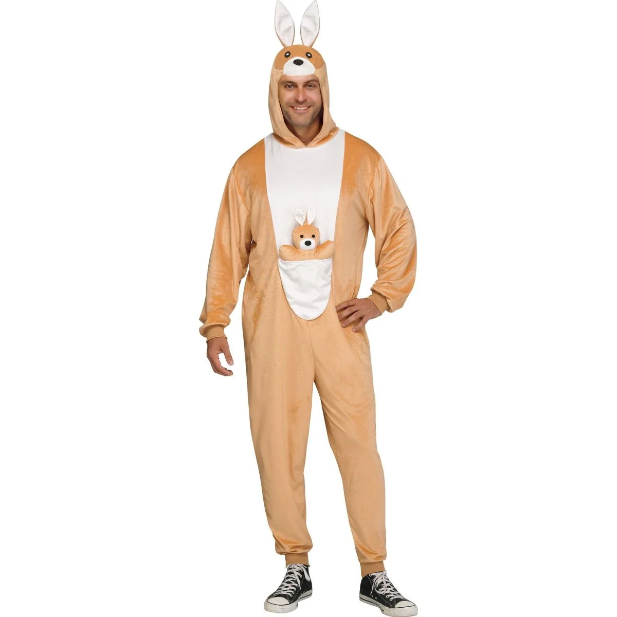 Kangaroo Costume for Adults, Hooded Jumpsuit with Doll