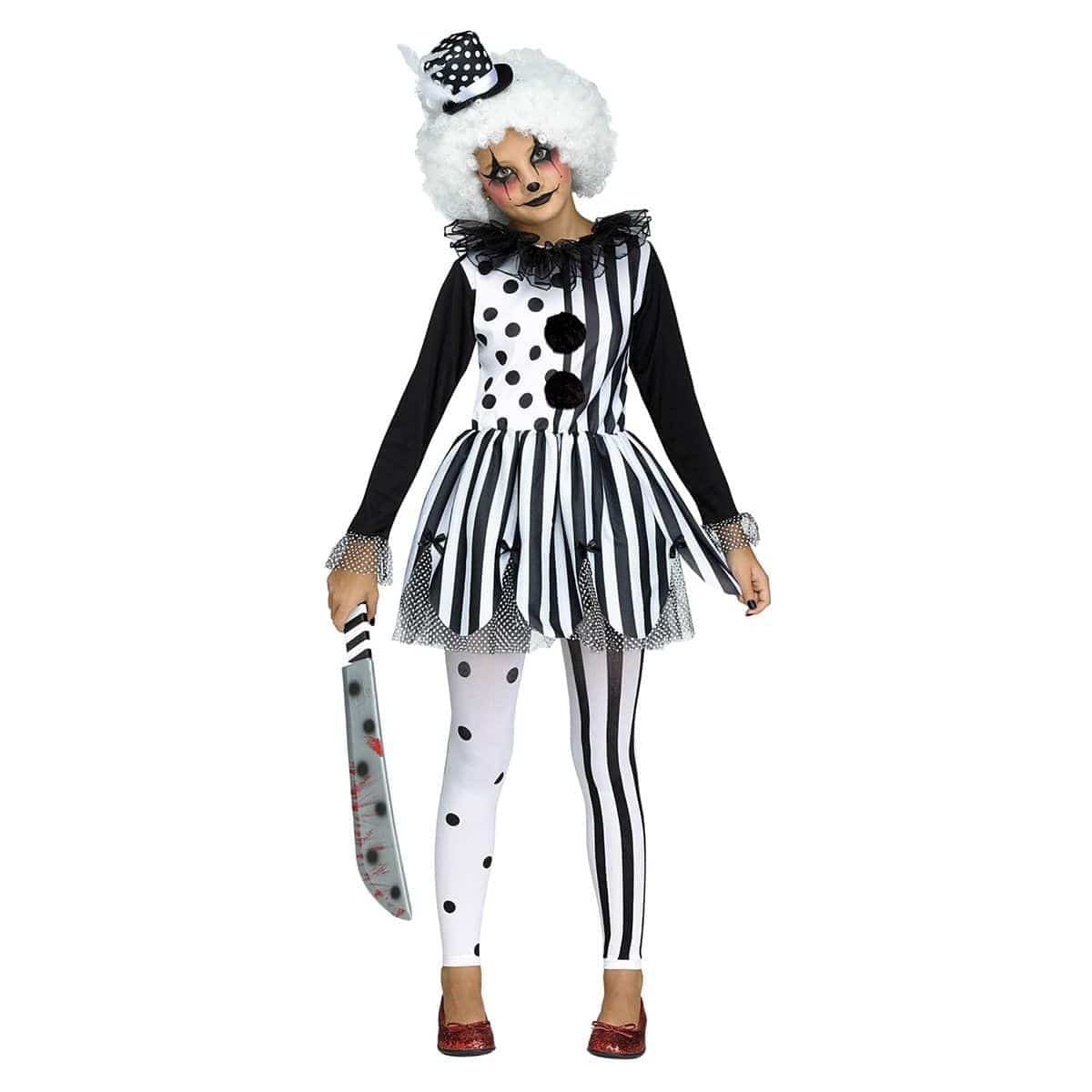 White Killer Clown Costume for Kids