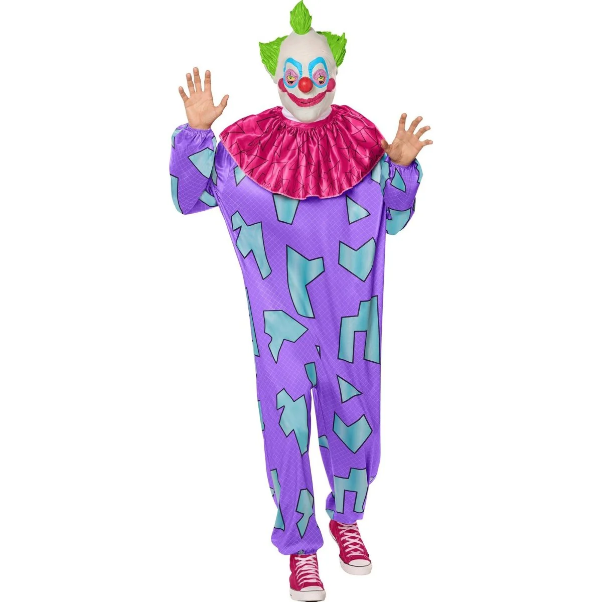Killer Klowns Jumbo Costume for Adults, Jumpsuit, Collar and Mask