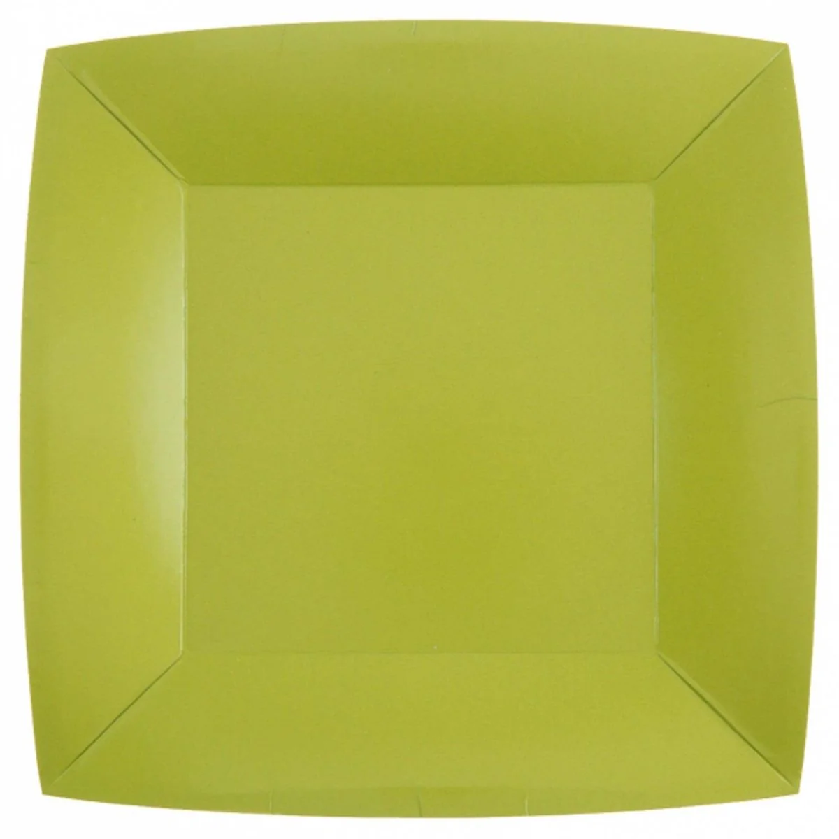 Kiwi Green Large Square Compostable Lunch Party Paper Plates, 9 Inches, 10 Count