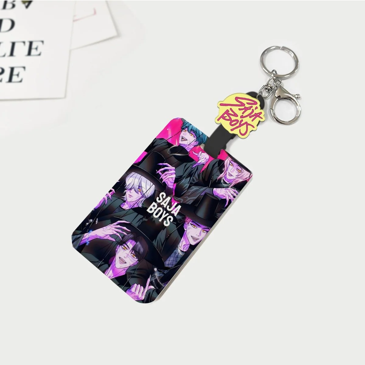 Kpop Anime Saja Boys Card Keychain, Demon Hunter Inspired Pop Signer, 1 Count