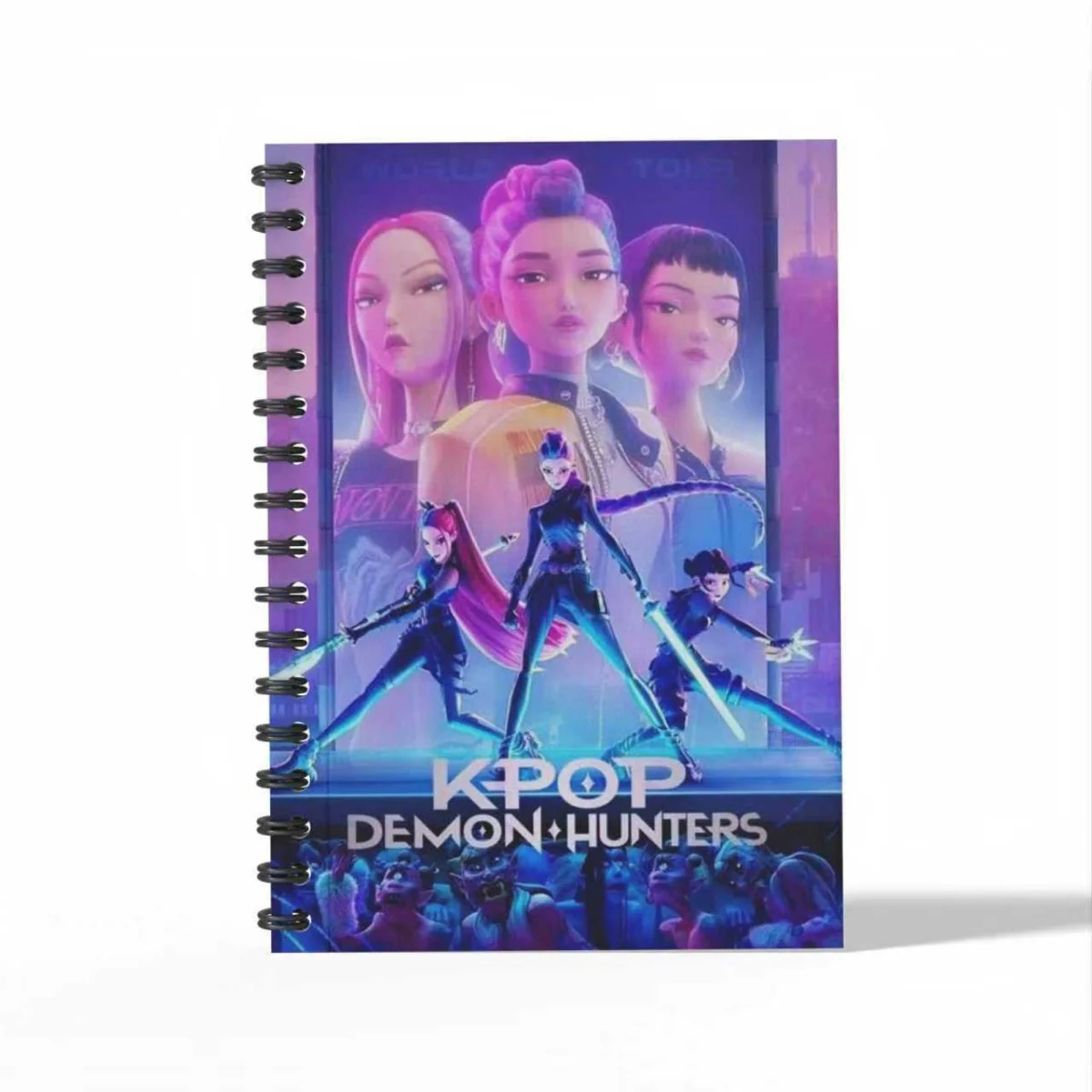 Kpop Anime Girls Notebook, Demon Hunter Inspired Pop Signer, 5.5 x 4 Inches, 1 Count