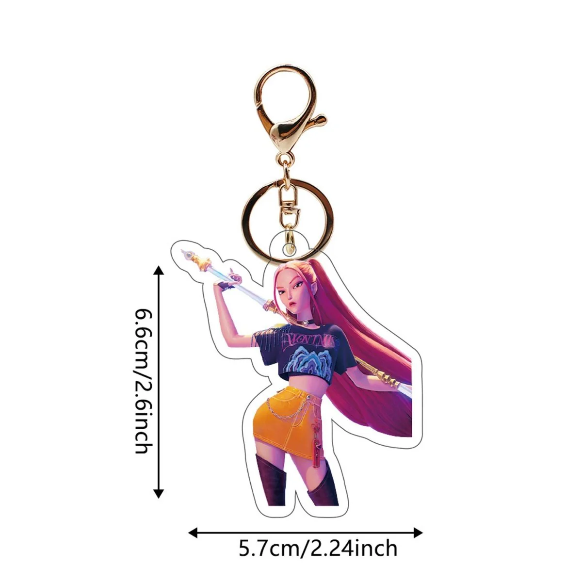 Kpop Anime Mira Keychain, Demon Hunter Inspired Pop Signer, 1 Count