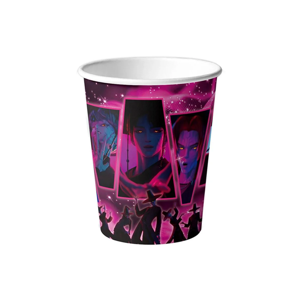 Kpop Anime Paper Cups, Demon Hunter Inspired Boy Band, 9 Oz, 10 Count