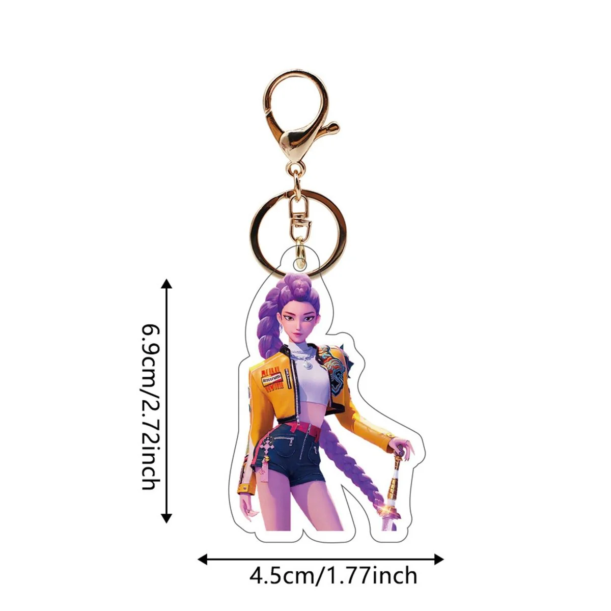 Kpop Anime Rumi Keychain, Demon Hunter Inspired Pop Signer, 1 Count
