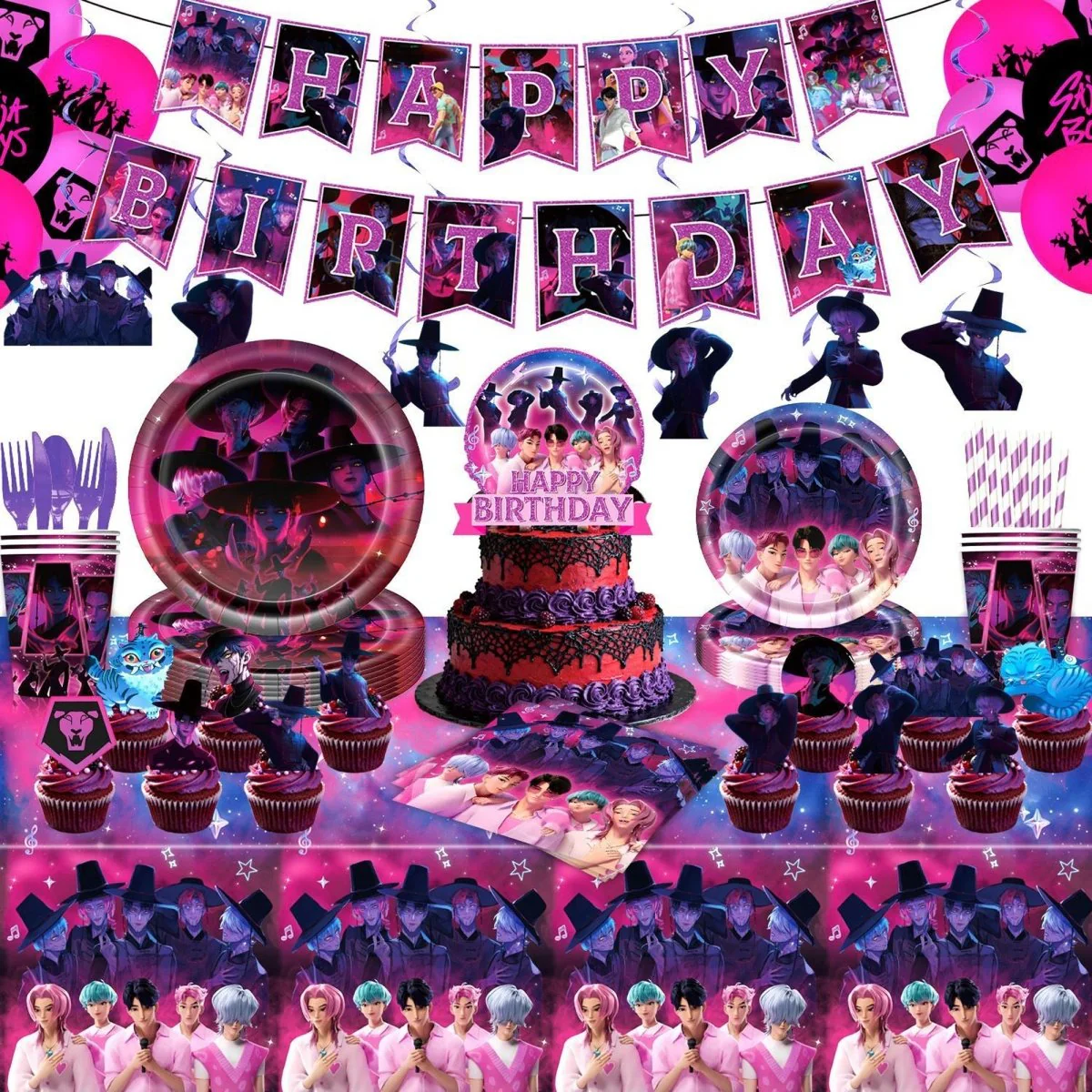 Kpop Anime Stickers, Demon Hunter Inspired Boy Band, 25 Count - Image 2
