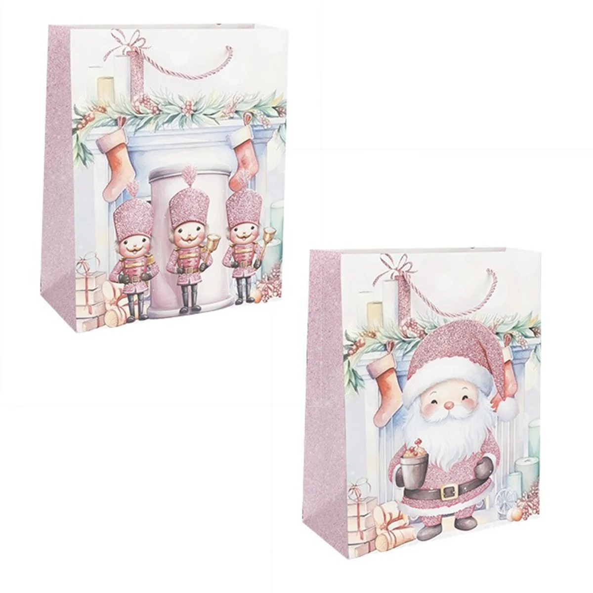 Large Christmas Glitter Gift Bag, Assortment, 1 Count