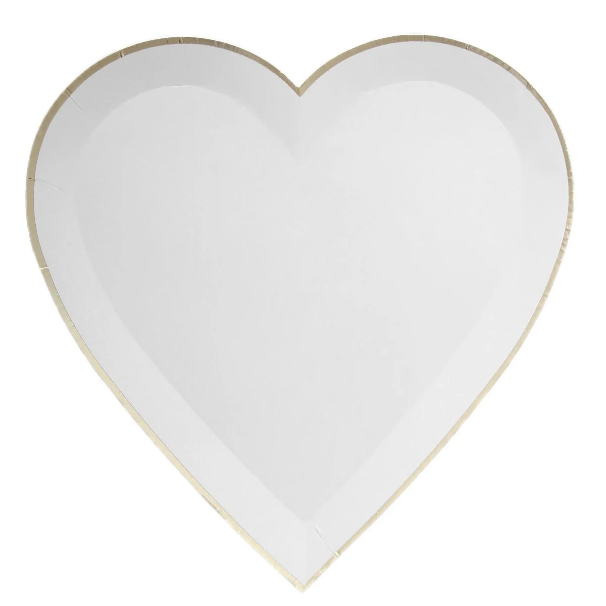 Large Heart Shaped Lunch Paper Plates, White, 9 Inches, 8 Count