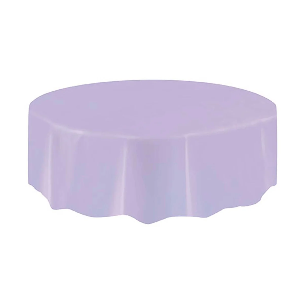 Lavender Round Plastic Tablecover, 84 Inches, 1 Count