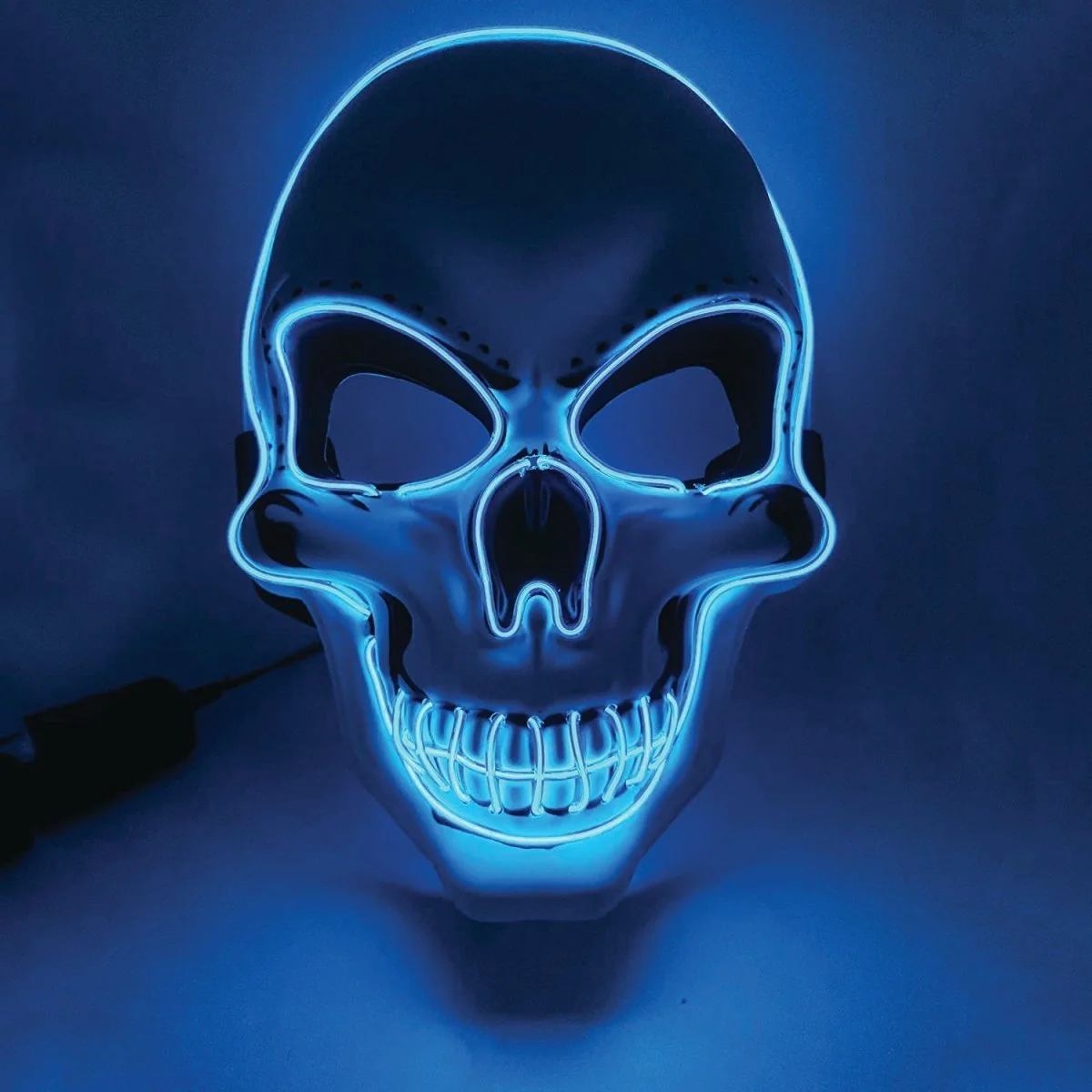 LED Blue Skull Mask for Adults - Image 2