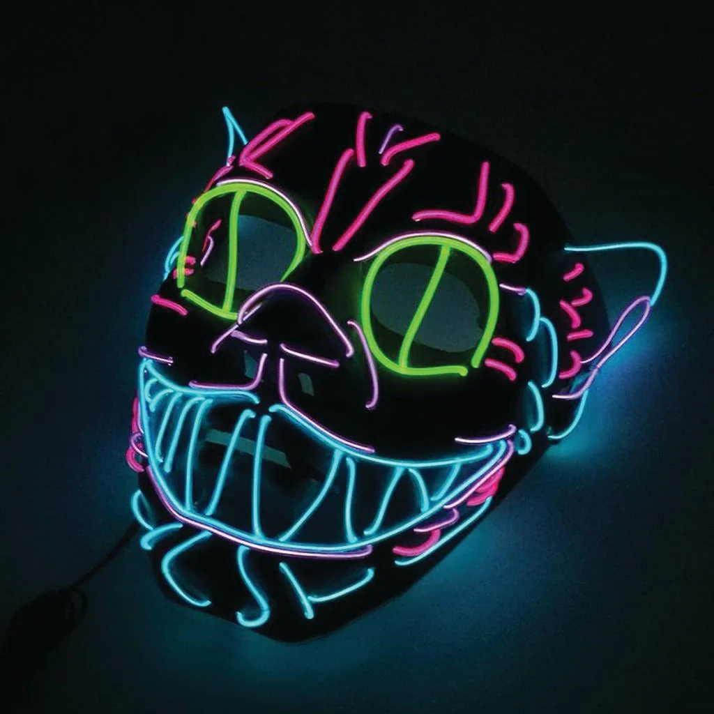 LED Psycho Cat Mask for Adults - Image 2