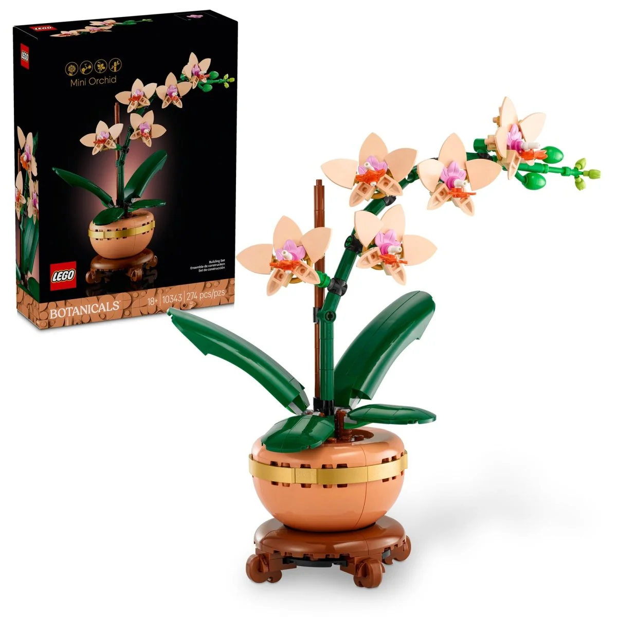 LEGO Botanical Mini Orchid, 10343, Ages 18+, 274 Pieces