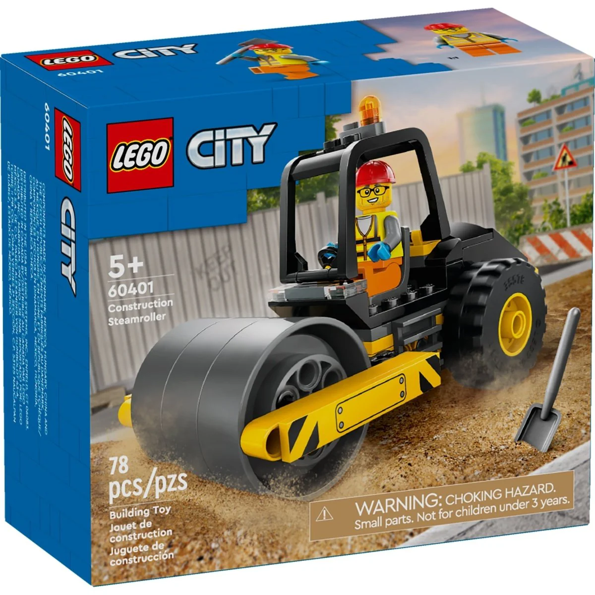 LEGO City Construction Steamroller, 60401, Ages 5+, 78 Pieces - Image 2