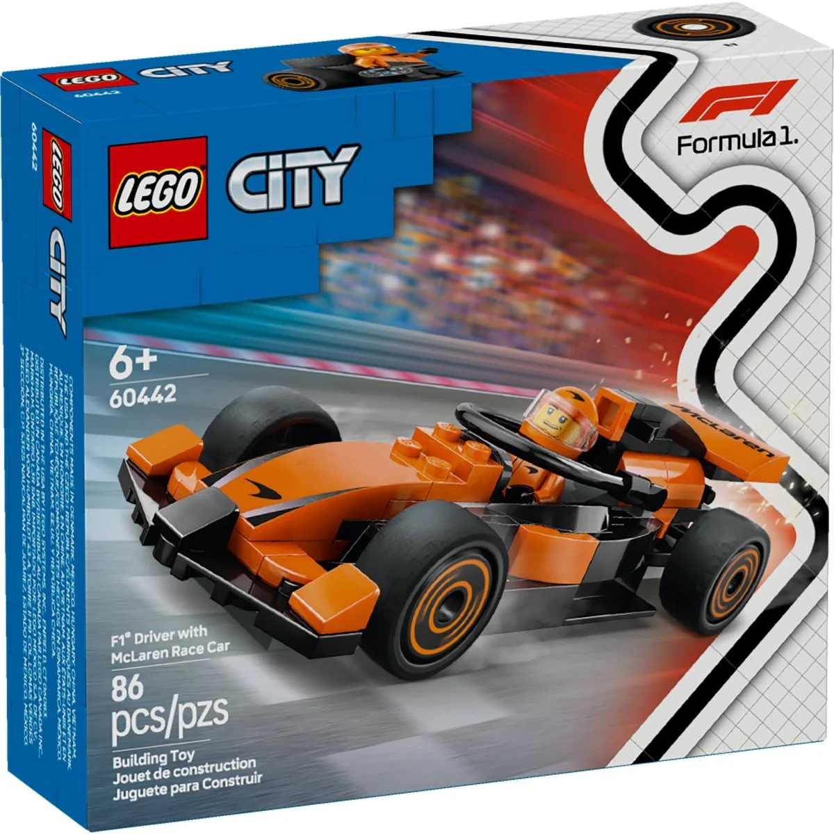 LEGO City F1 Driver with McLaren Race Car, 60442, Ages 6+, 86 Pieces - Image 2