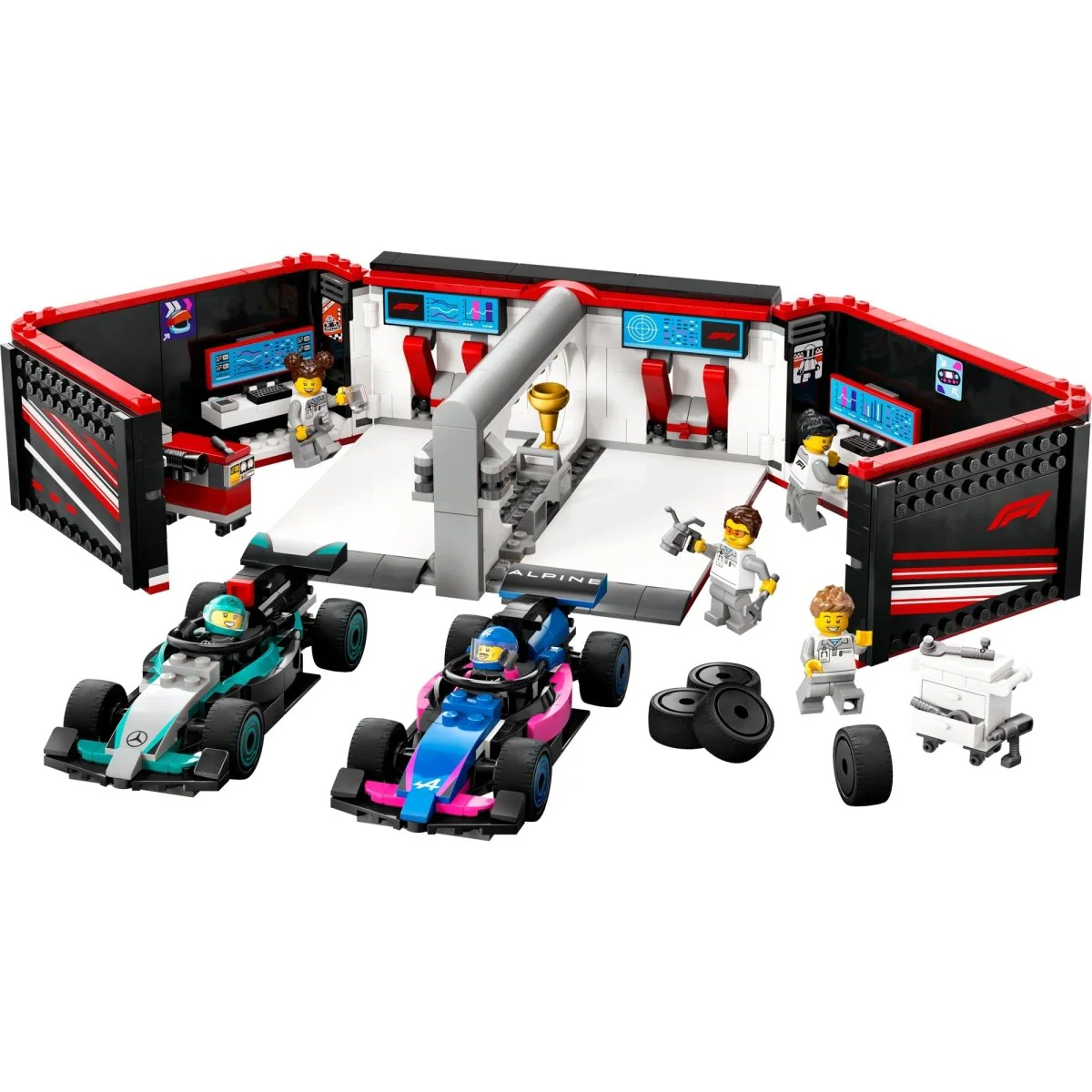 LEGO City F1 Garage & Mercedes-AMG & Alpine Cars, 60444, Ages 7+, 678 Pieces - Image 4