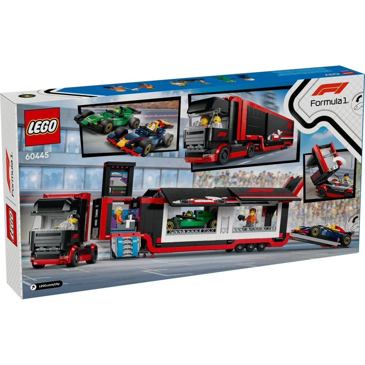 LEGO City F1 Truck with RB20 & AMR24 F1 Cars, 60445, Ages 8+, 1086 Pieces - Image 3