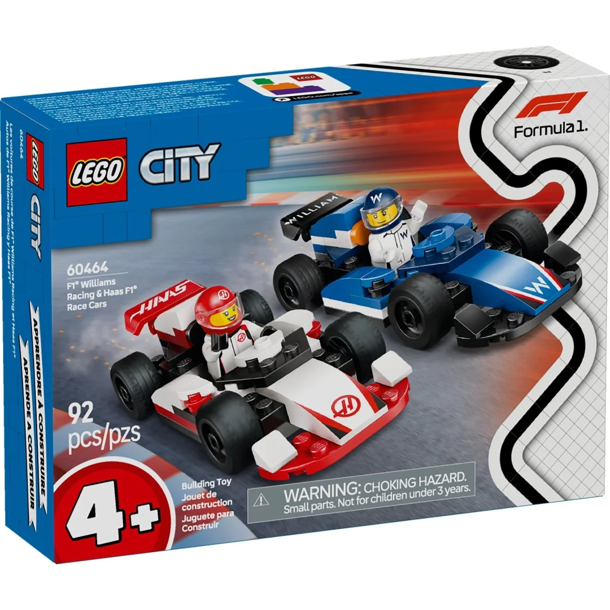 LEGO City F1 Williams Racing & Haas F1 Race Cars, 60464, Ages 4+, 92 Pieces - Image 2