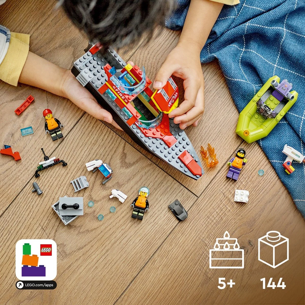 LEGO City Fire Rescue Boat, 60373, Ages 5+, 144 Pieces - Image 9