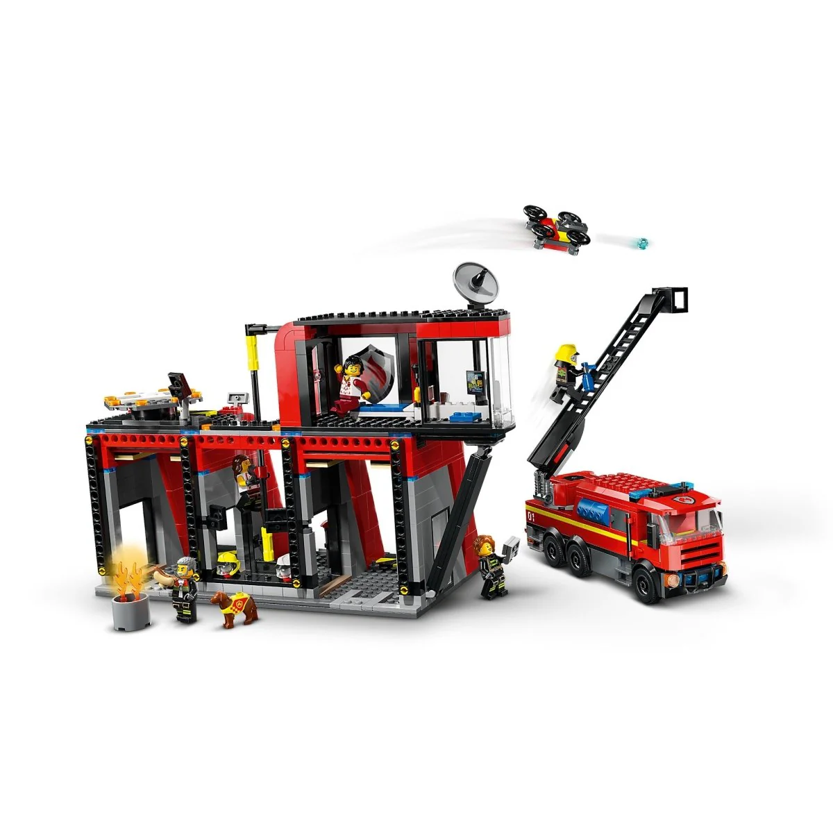 LEGO City Fire Station with Fire Truck, 60414, Ages 6+, 843 Pieces - Image 5
