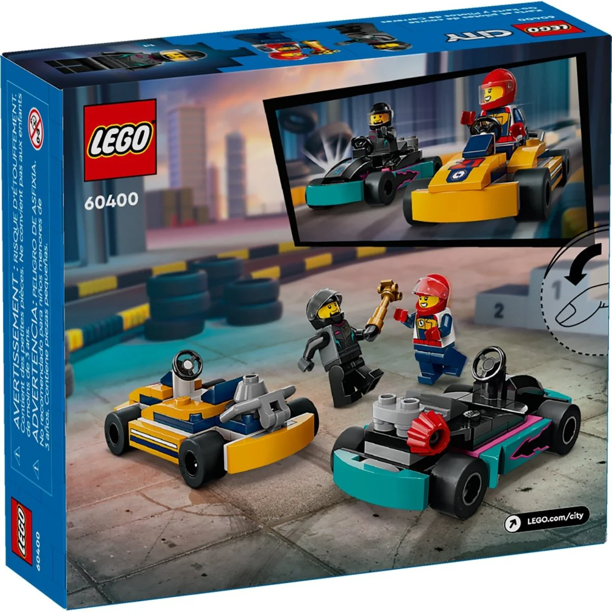 LEGO City Go-Karts and Race Drivers, 60400, Ages 5+, 99 Pieces - Image 3
