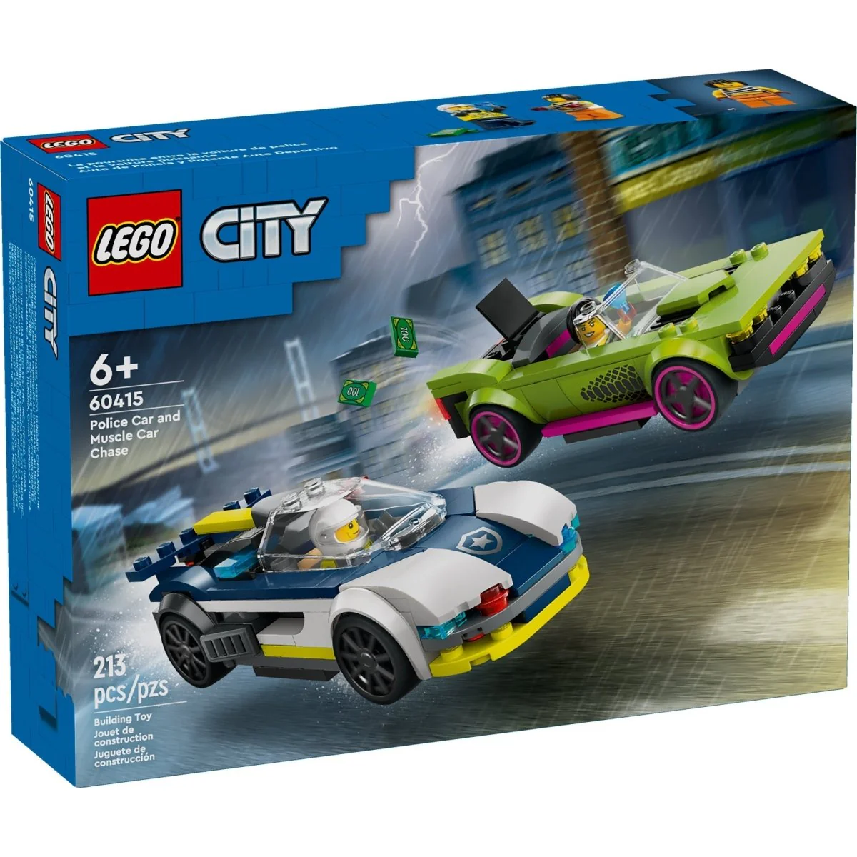 LEGO City Police Car and Muscle Car Chase, 60415, Ages 6+, 213 Pieces - Image 2