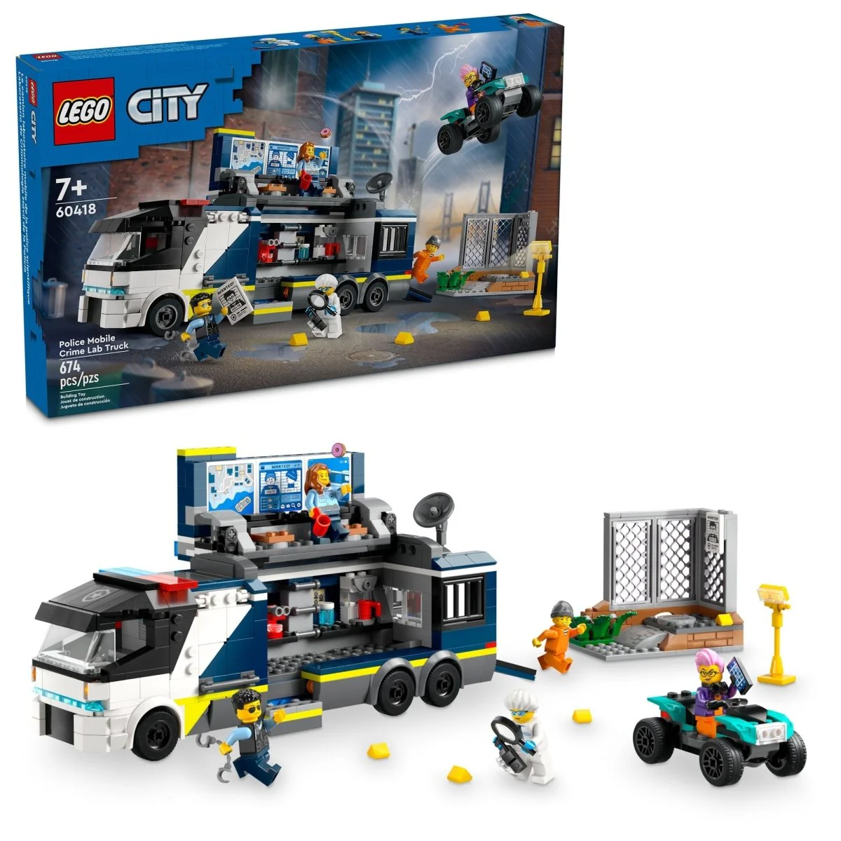 LEGO City Police Mobile Crime Lab Truck, 60418, Ages 7+, 674 Pieces