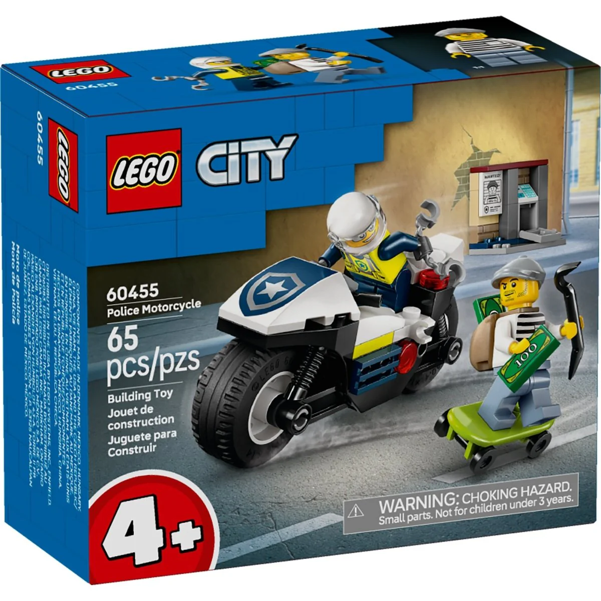 LEGO City Police Motorcycle Chase, 60455, Ages 4+, 65 Pieces - Image 2