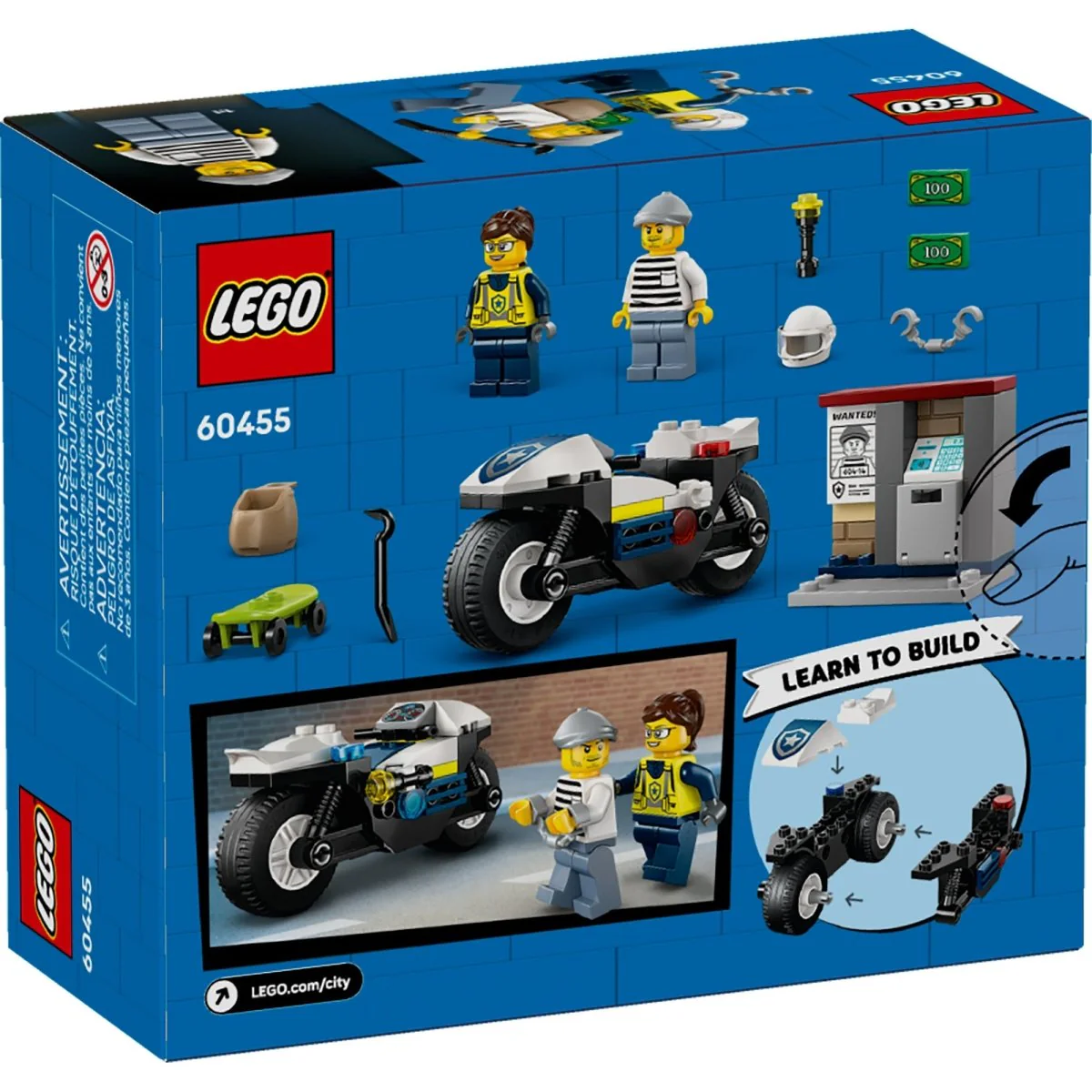 LEGO City Police Motorcycle Chase, 60455, Ages 4+, 65 Pieces - Image 3