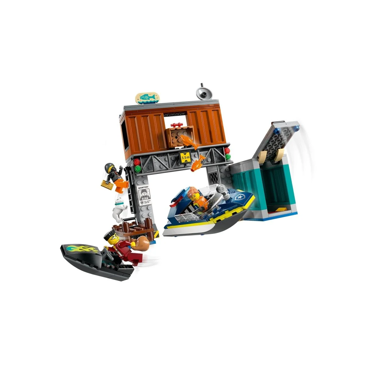 LEGO City Police Speedboat and Crooks' Hideout, 60417, Ages 6+, 311 Pieces - Image 10