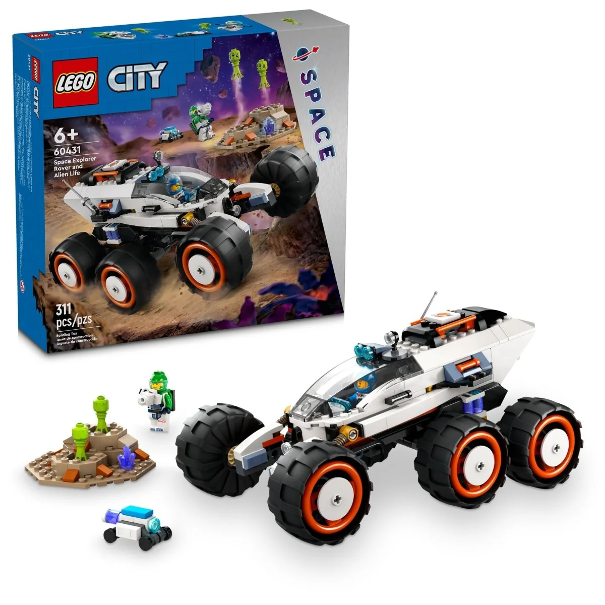 LEGO City Space Explorer Rover and Alien Life, 60431, Ages 6+, 311 Pieces