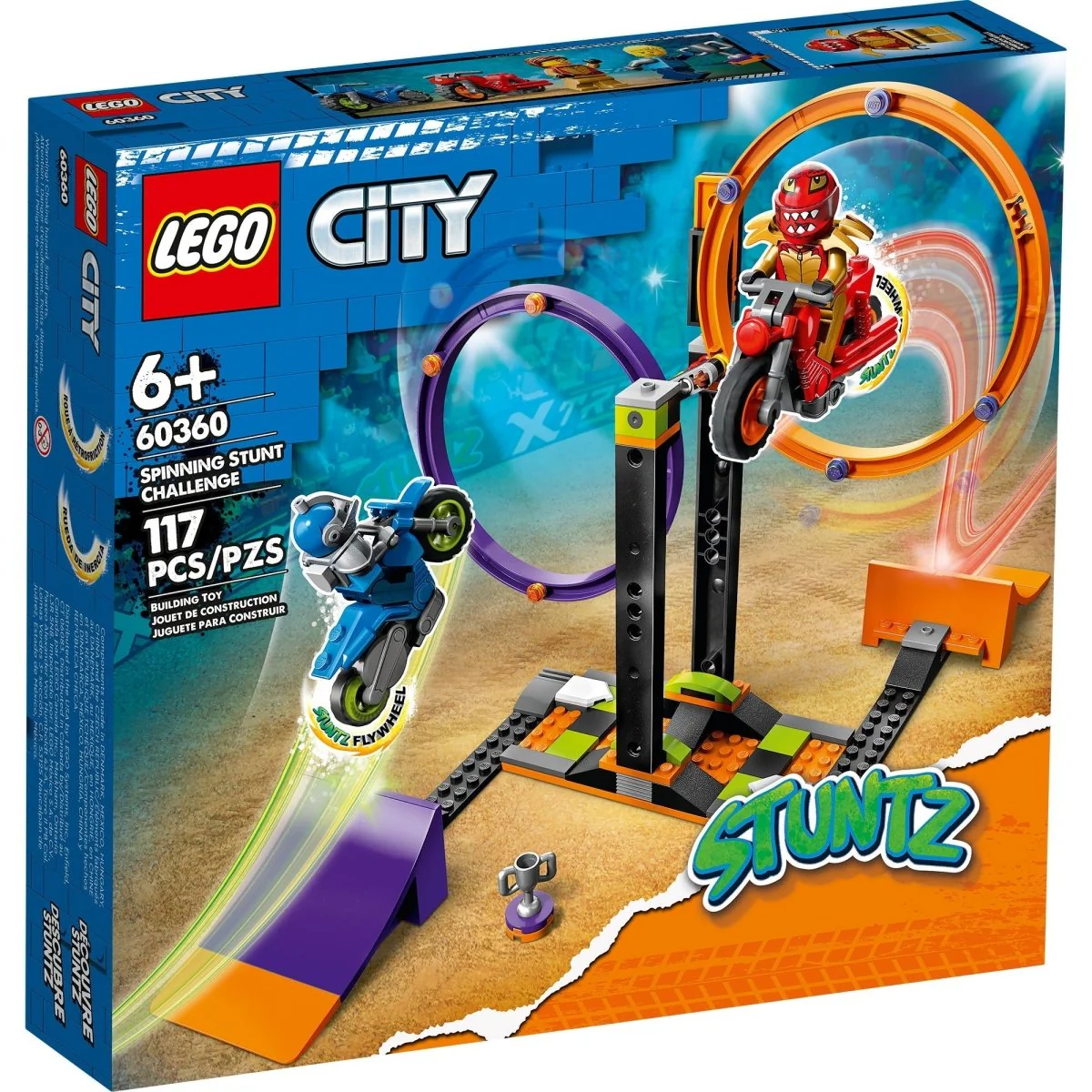 LEGO City Spinning Stunt Challenge, 60360, Ages 6+, 117 Pieces - Image 2