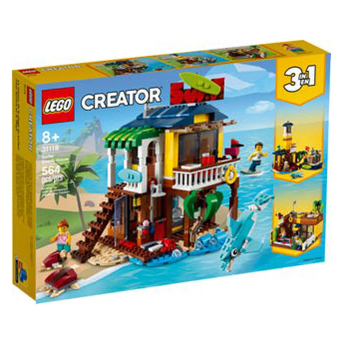 LEGO Creator 3-in-1 Surfer Beach House, 31118, Ages 8+, 564 Pieces