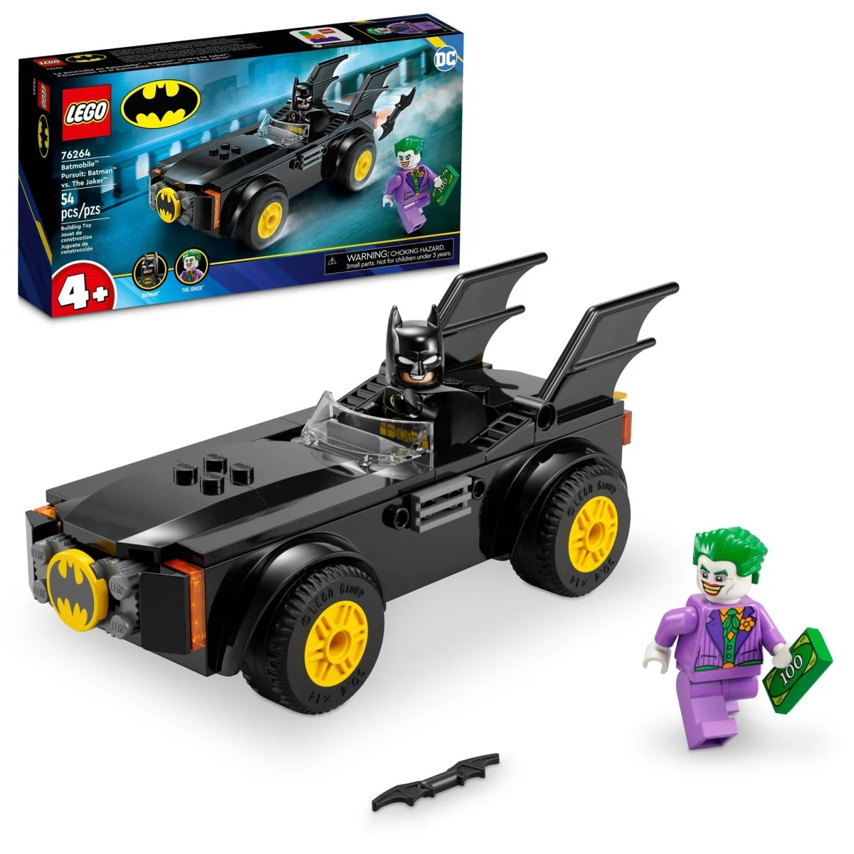 LEGO DC Comics Batmobile Pursuit: Batman vs. The Joker, 76264, Ages 4+, 54 Pieces