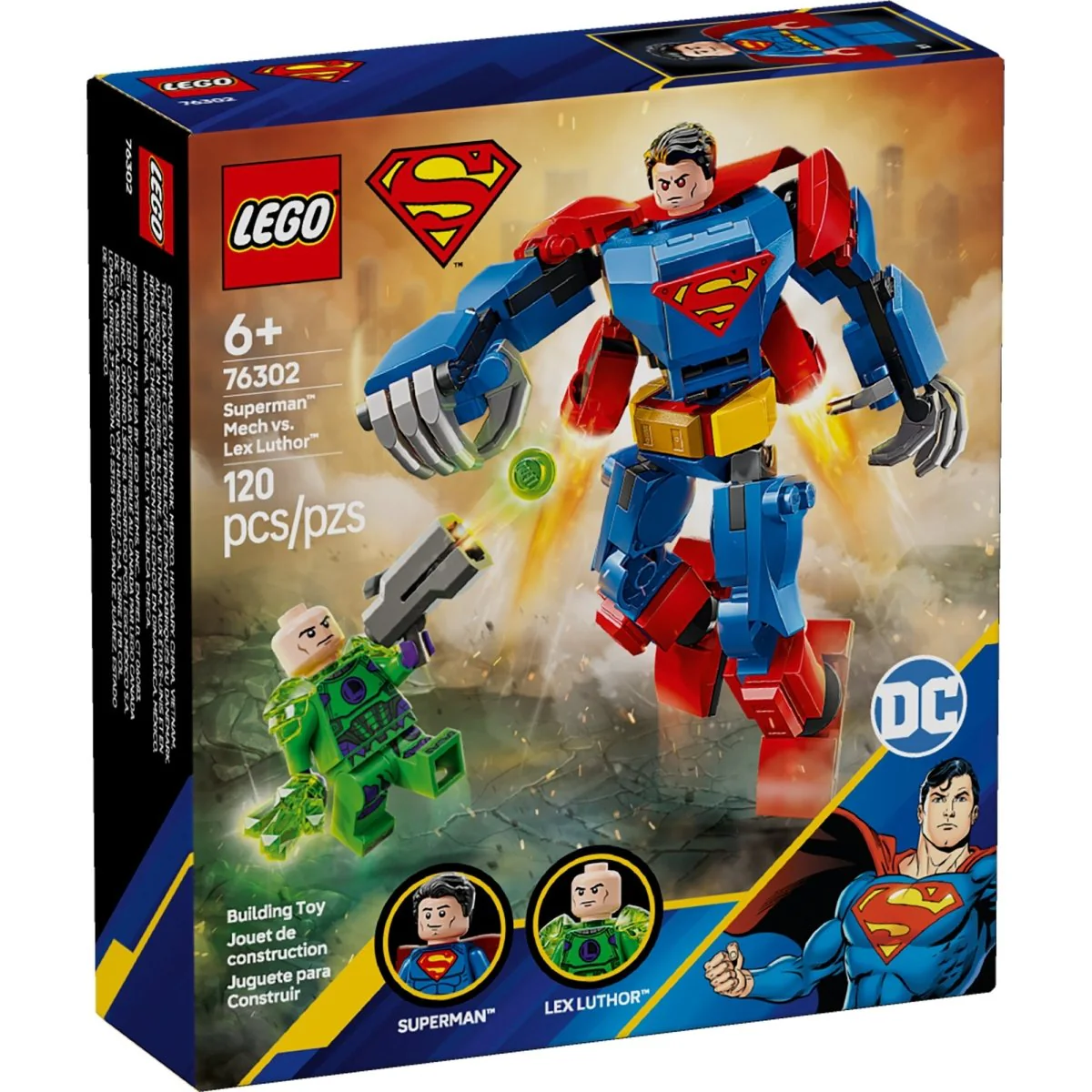 LEGO DC Comics Superman Mech vs. Lex Luthor, 76302, Ages 6+, 120 Pieces - Image 2