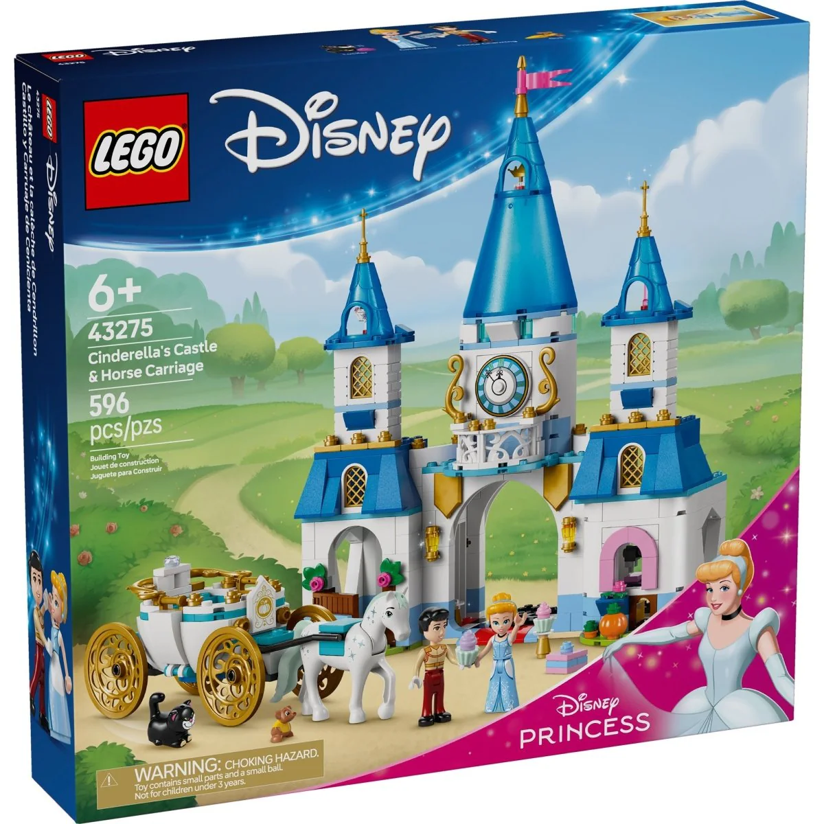 LEGO Disney Cinderella's Castle & Horse Carriage, 43275, Ages 6+, 596 Pieces - Image 2