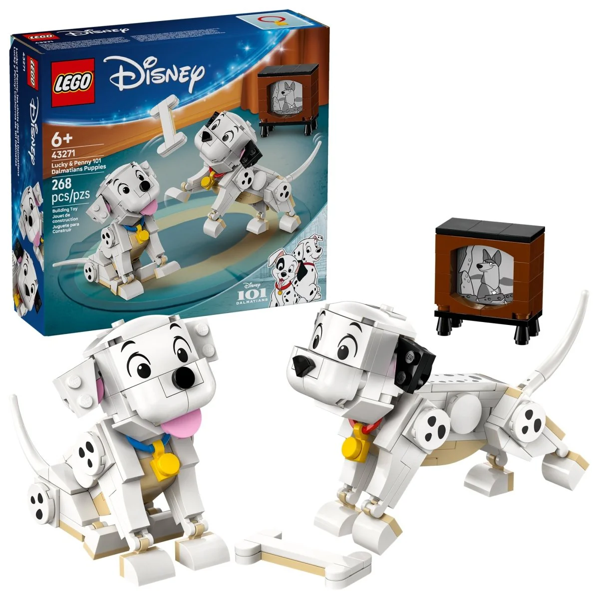 LEGO Disney Lucky & Penny 101 Dalmatians Puppies, 43271, Ages 6+, 268 Pieces