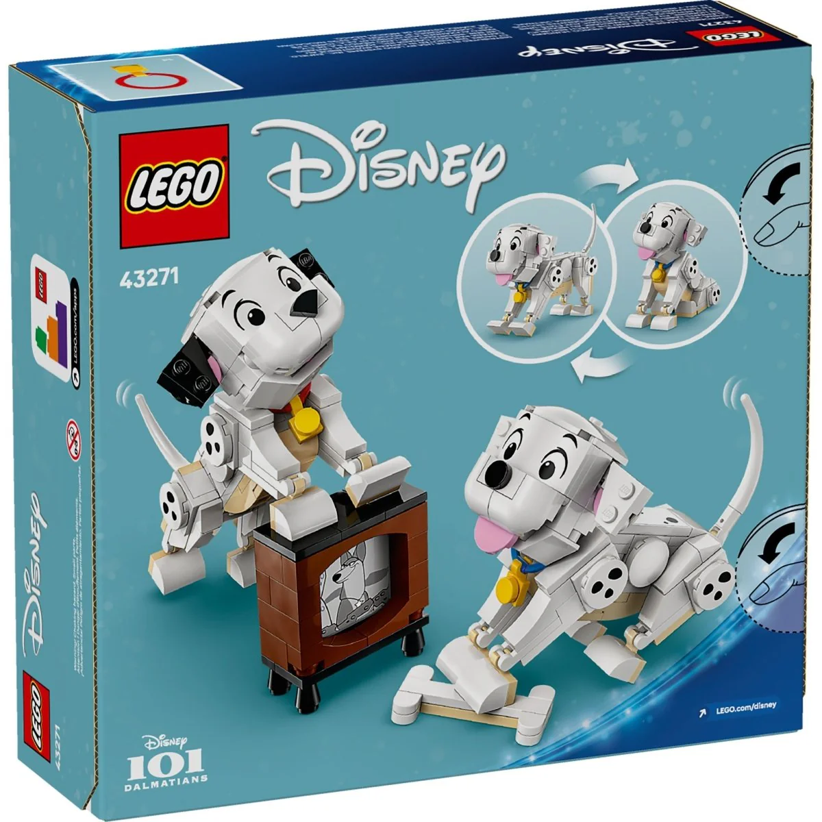 LEGO Disney Lucky & Penny 101 Dalmatians Puppies, 43271, Ages 6+, 268 Pieces - Image 3