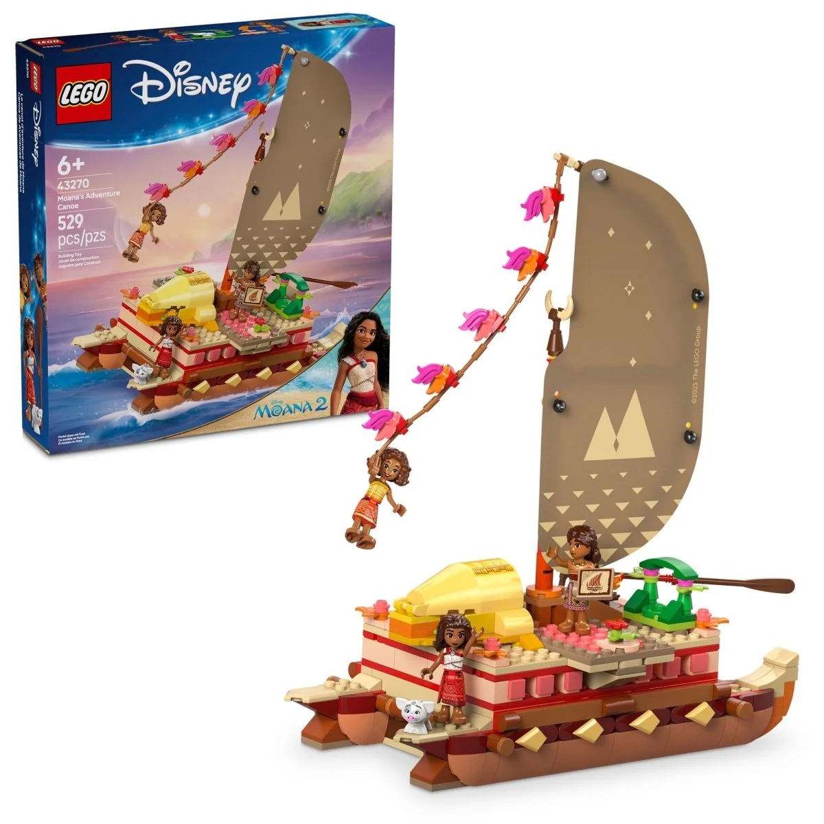 LEGO Disney Moana's Adventure Canoe, 43270, Ages 6+, 529 Pieces