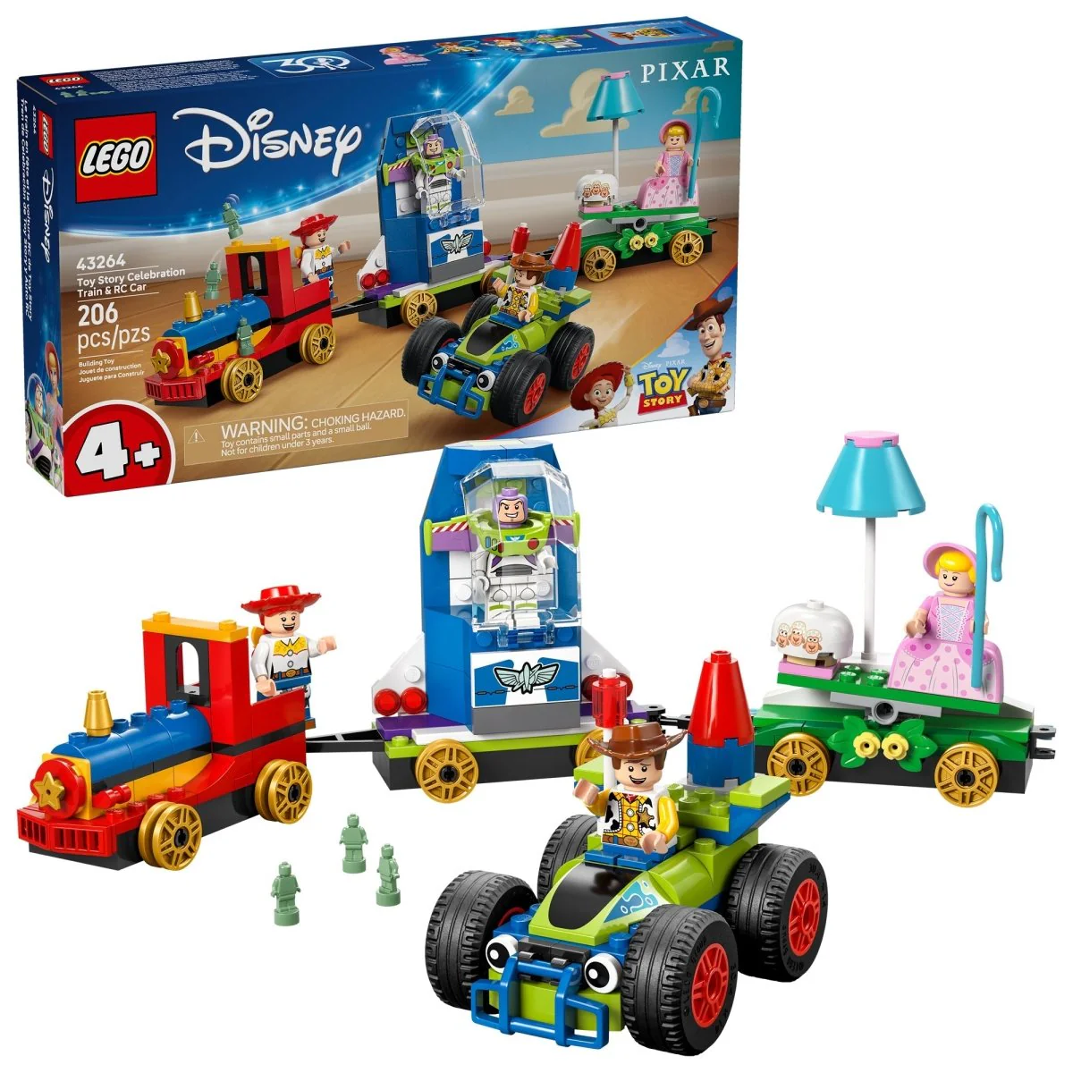 LEGO Disney Toy Story Celebration Train & RC Car, 43264, Ages 4+, 206 Pieces